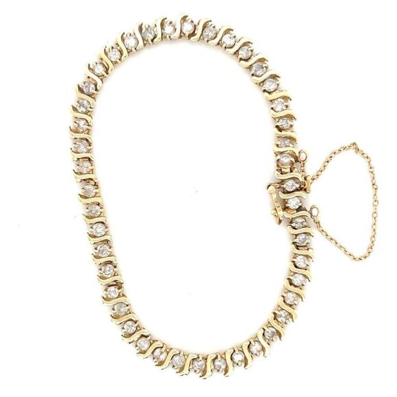 Gorgeous 14K Gold Diamond Tennis Bracelet - Picture 6 of 10